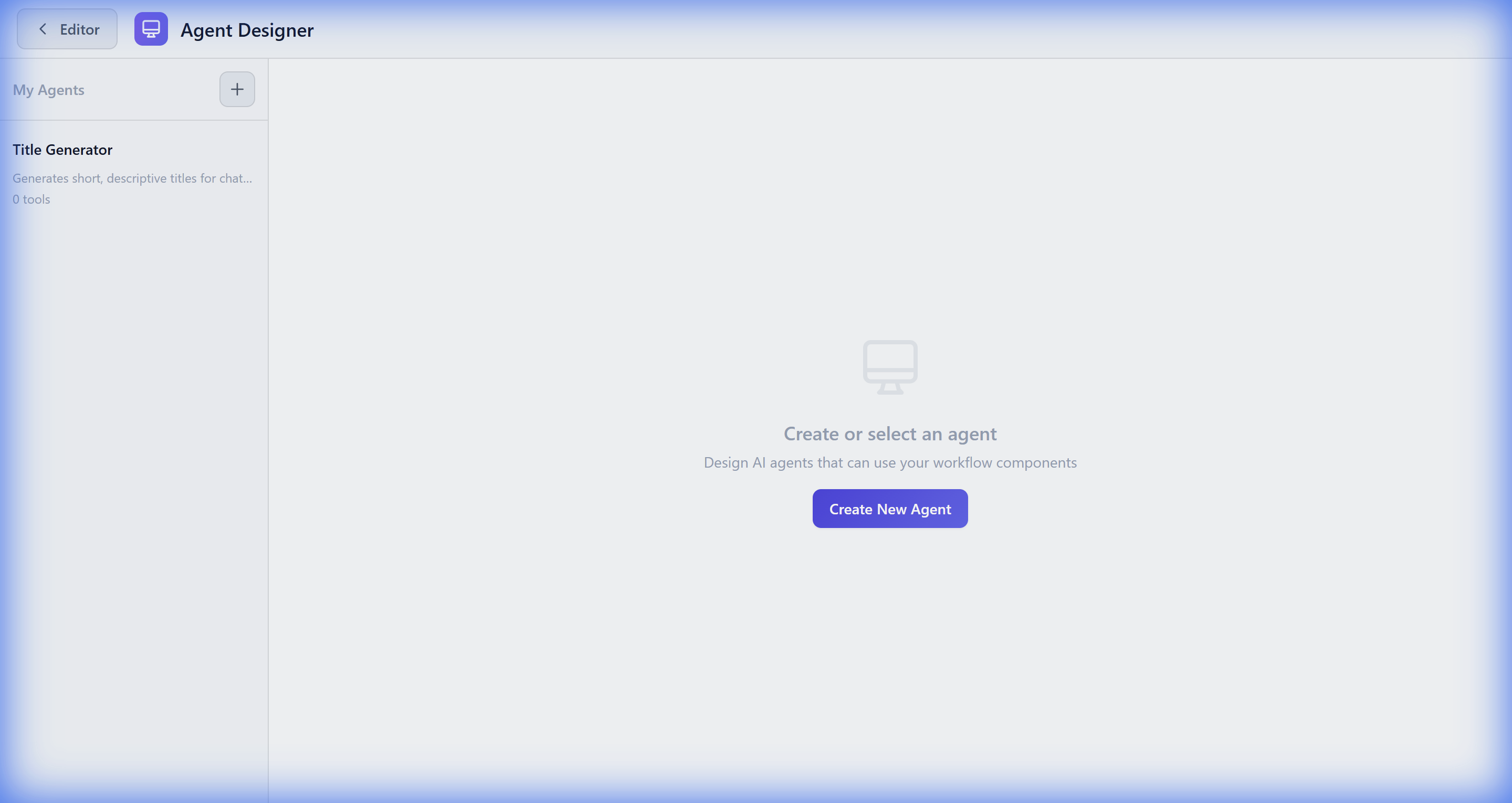 Agent Designer Interface
