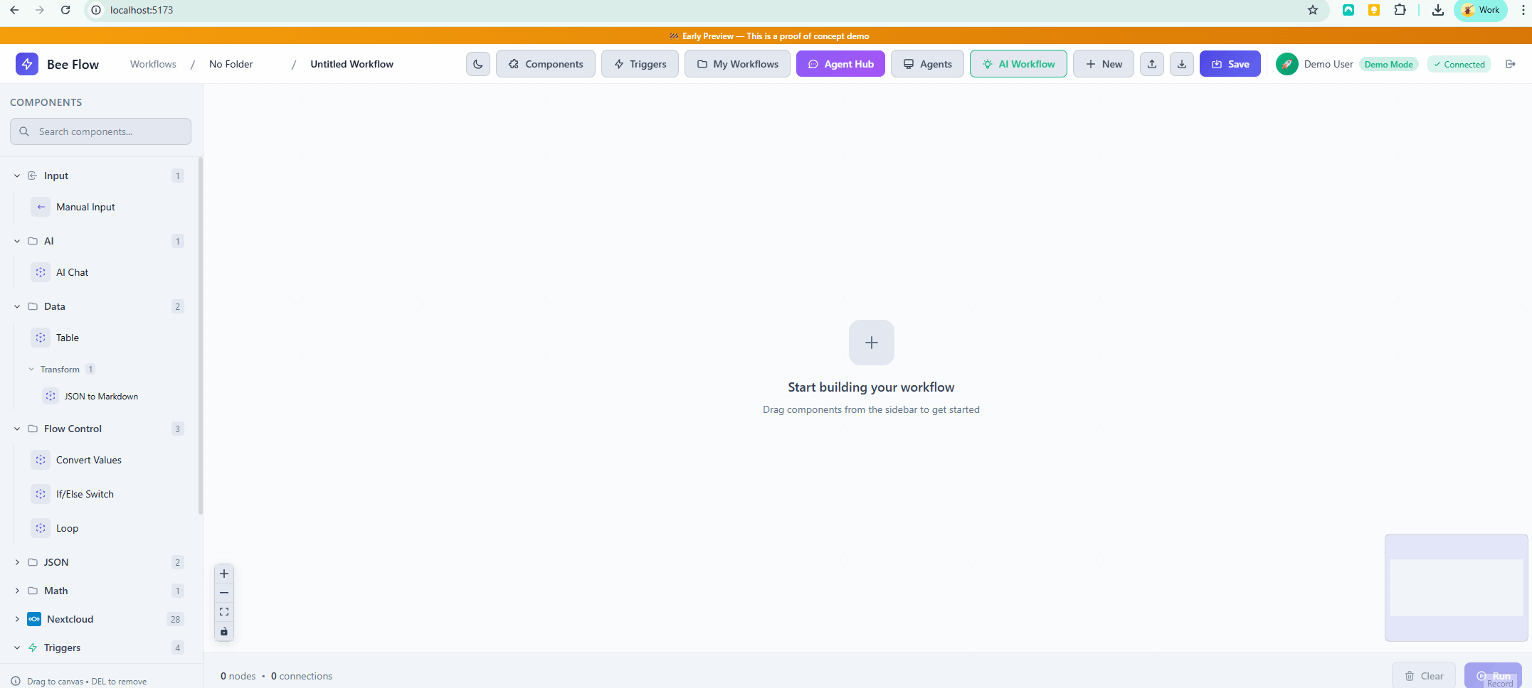 Creating a workflow with AI